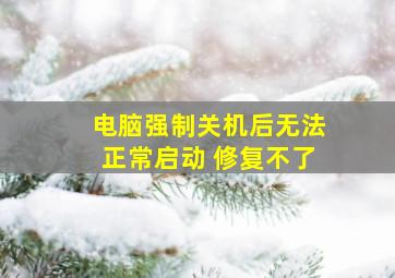 电脑强制关机后无法正常启动 修复不了